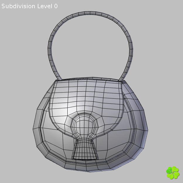 Handbag denim printed low poly Low-poly 3D model_40