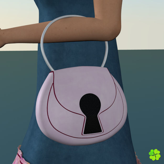 Handbag denim printed low poly Low-poly 3D model_13