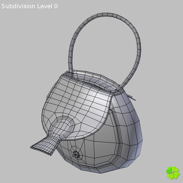 Handbag denim printed low poly Low-poly 3D model_44