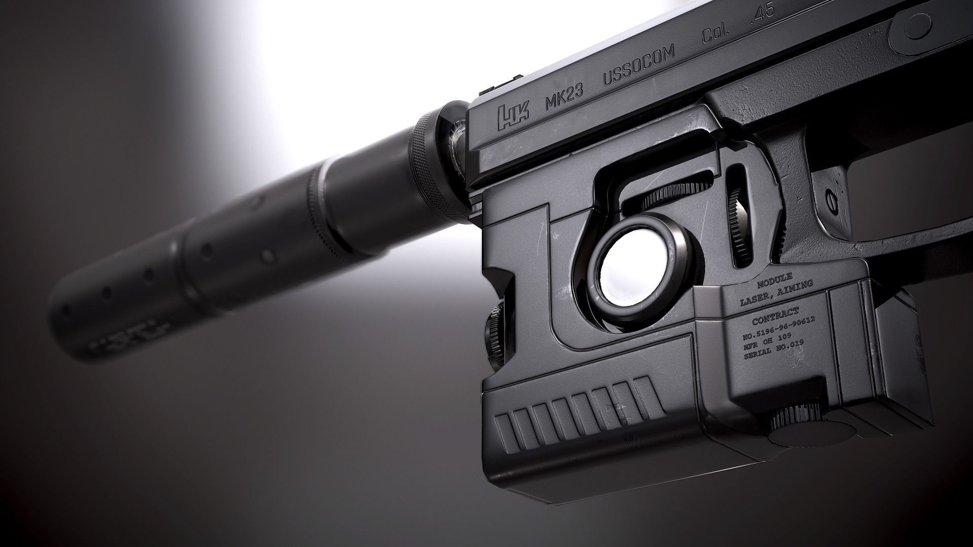 MK23 SOCOM PBR Low-poly 3D model_5