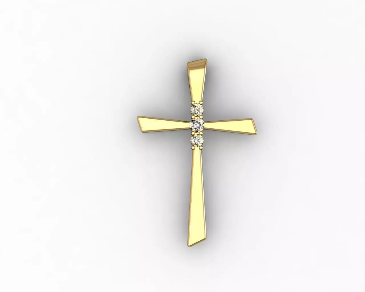 Pendant cross 3D print model_0