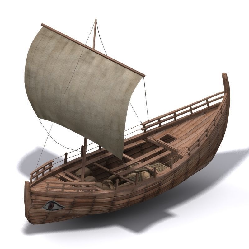 Kyrenia Ancient Trade Ship Low-poly 3D model_3