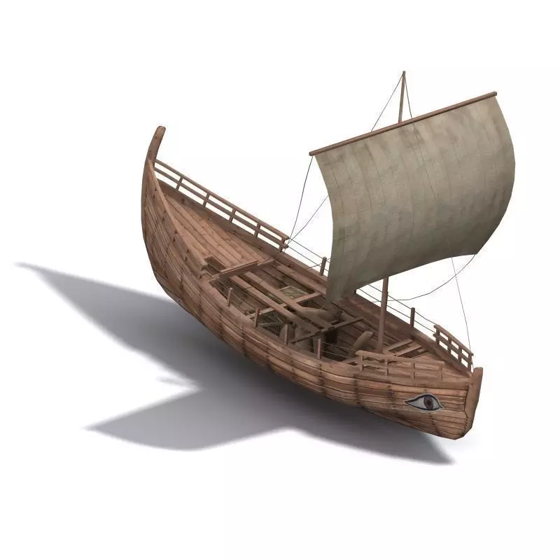 Kyrenia Ancient Trade Ship Low-poly 3D model_0