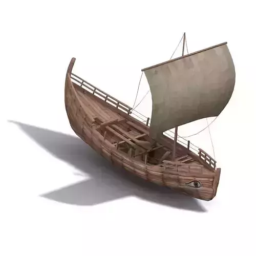 Kyrenia Ancient Trade Ship Low-poly 3D model