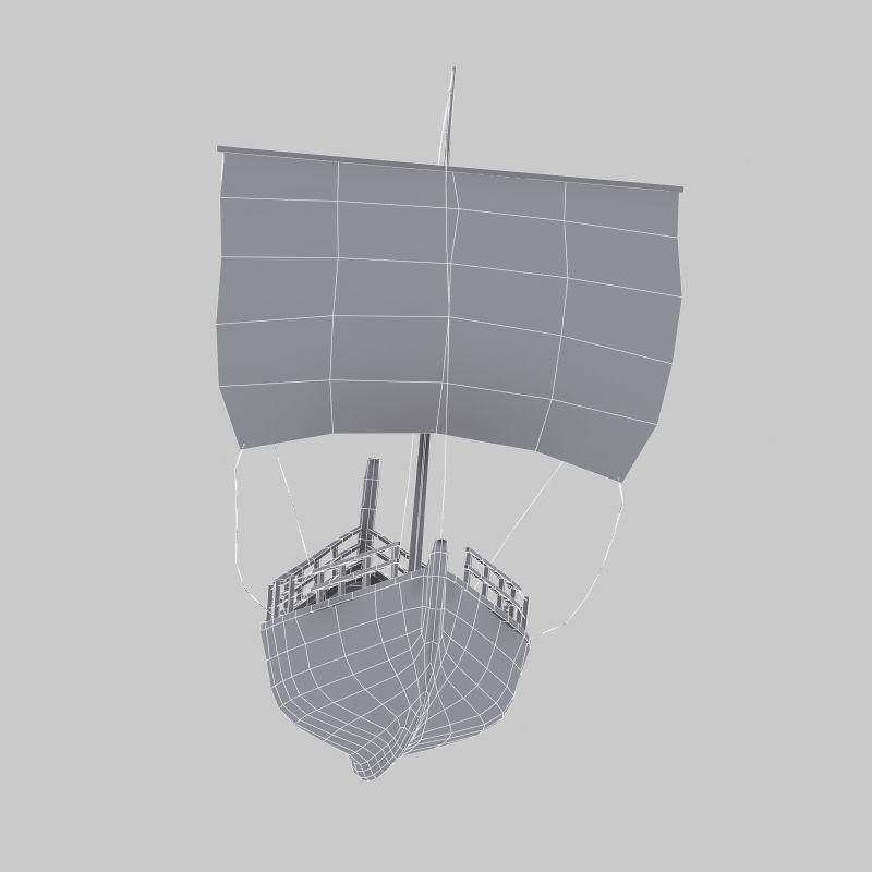 Kyrenia Ancient Trade Ship Low-poly 3D model_8