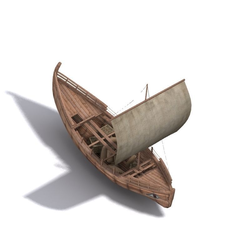 Kyrenia Ancient Trade Ship Low-poly 3D model_1