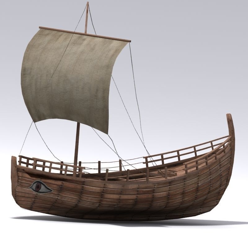 Kyrenia Ancient Trade Ship Low-poly 3D model_2