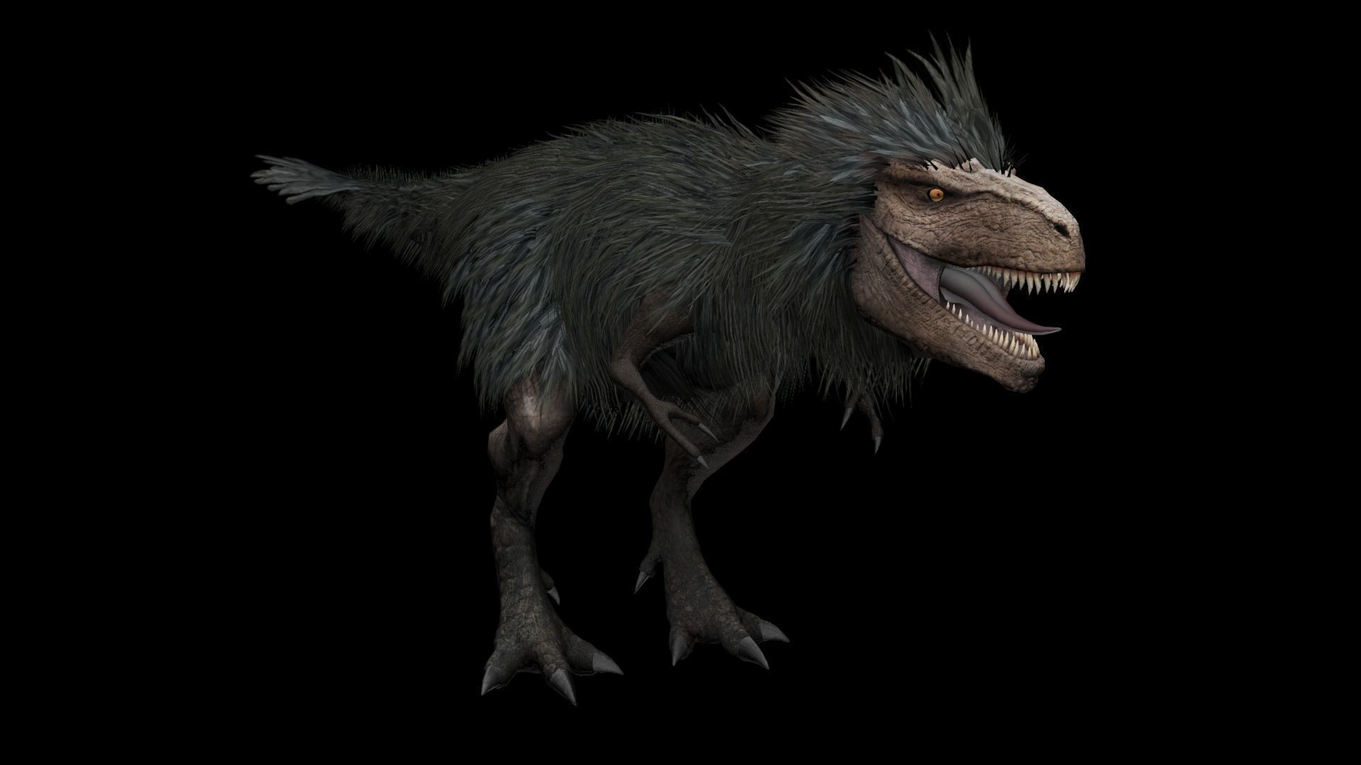 Feathered Tyrannosaurus Low-poly 3D model_2