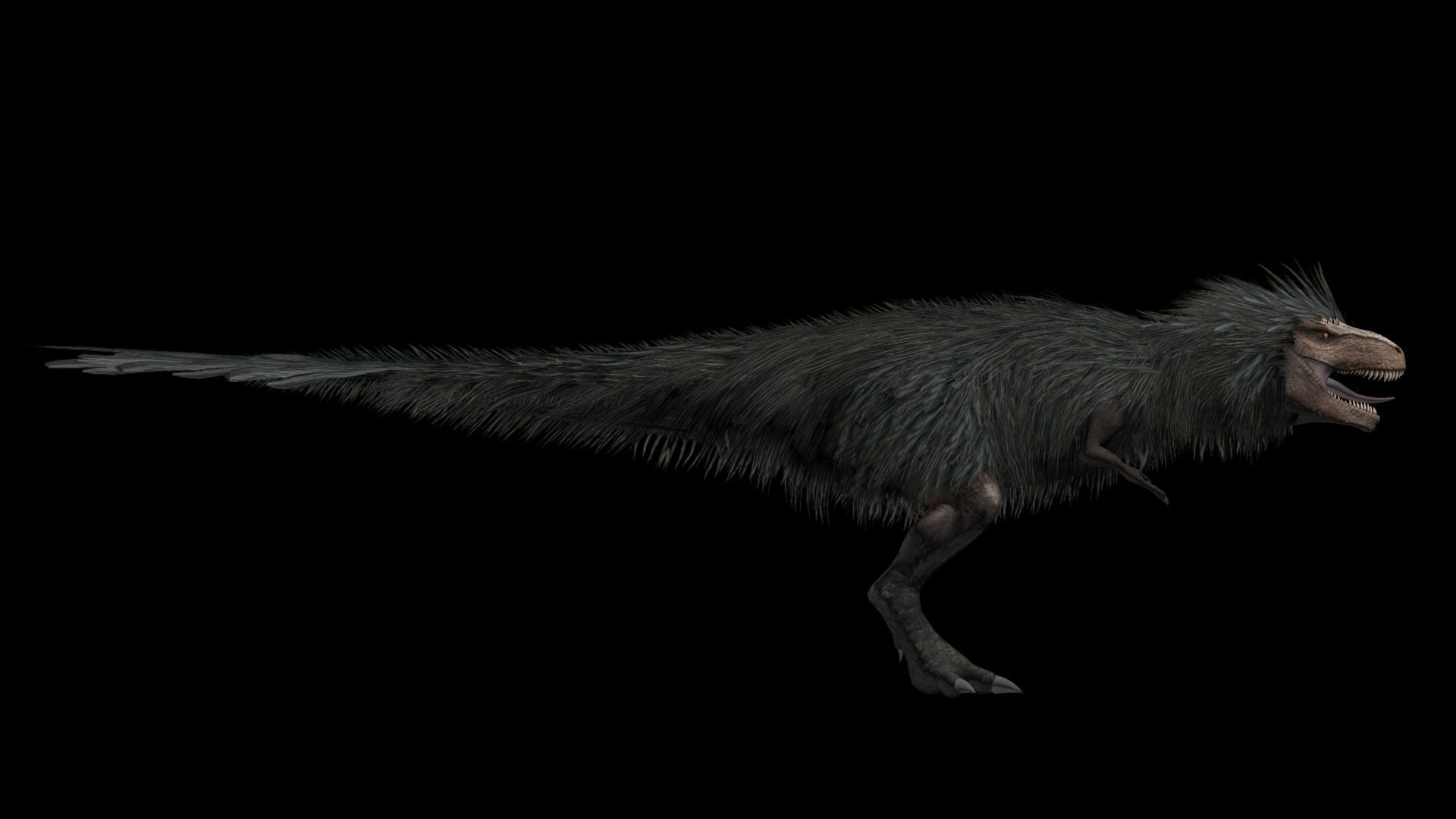 Feathered Tyrannosaurus Low-poly 3D model_3