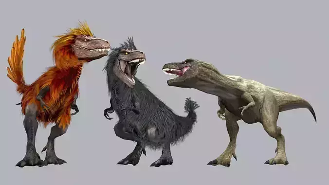 Feathered Tyrannosaurus Low-poly 3D model