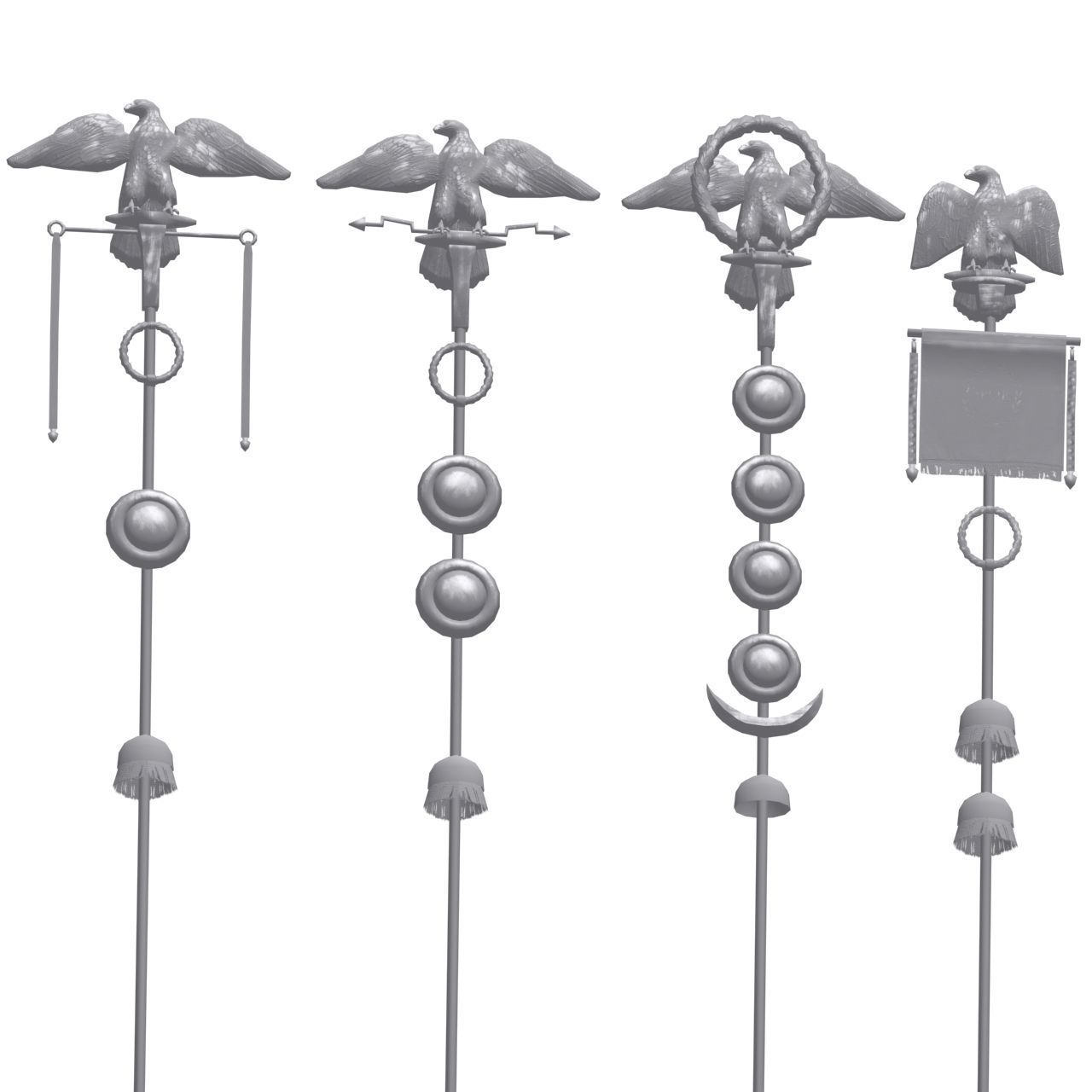Low-poly Roman standards Low-poly 3D model_7
