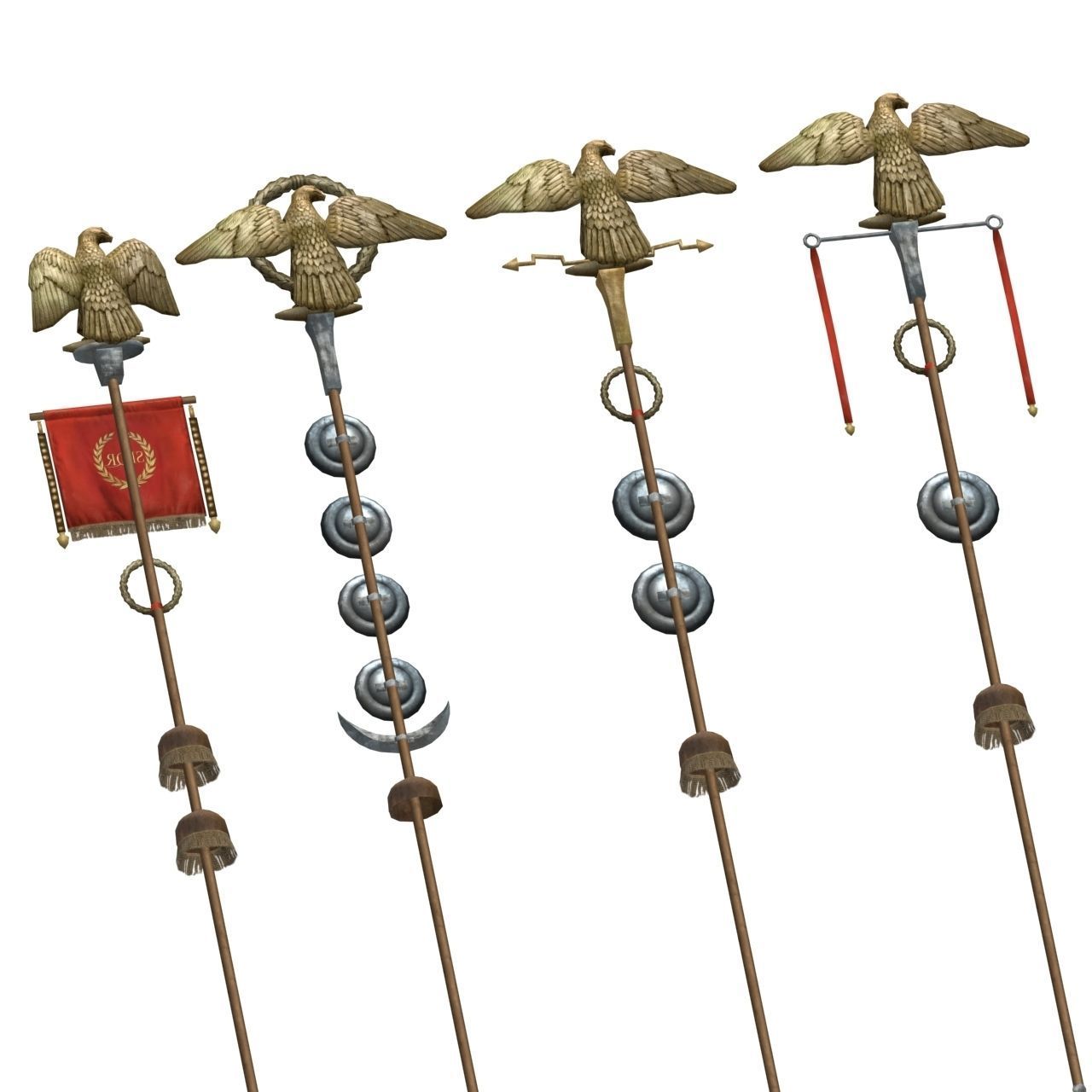 Low-poly Roman standards Low-poly 3D model_5