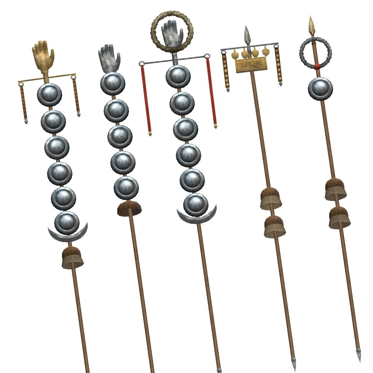 Low-poly Roman standards Low-poly 3D model_4