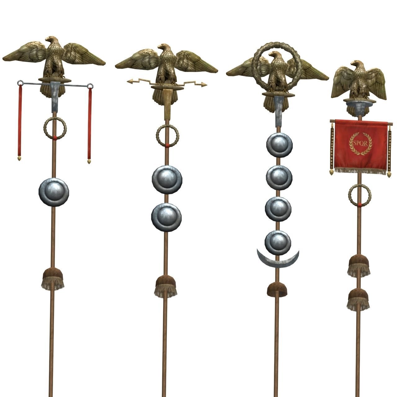 Low-poly Roman standards Low-poly 3D model_6