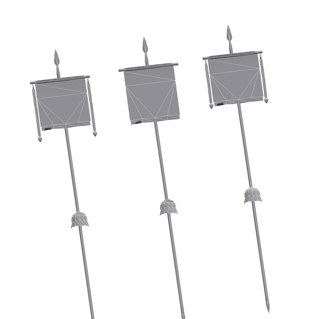Low-poly Roman standards Low-poly 3D model_11