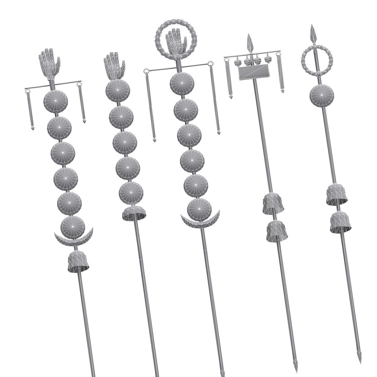 Low-poly Roman standards Low-poly 3D model_12