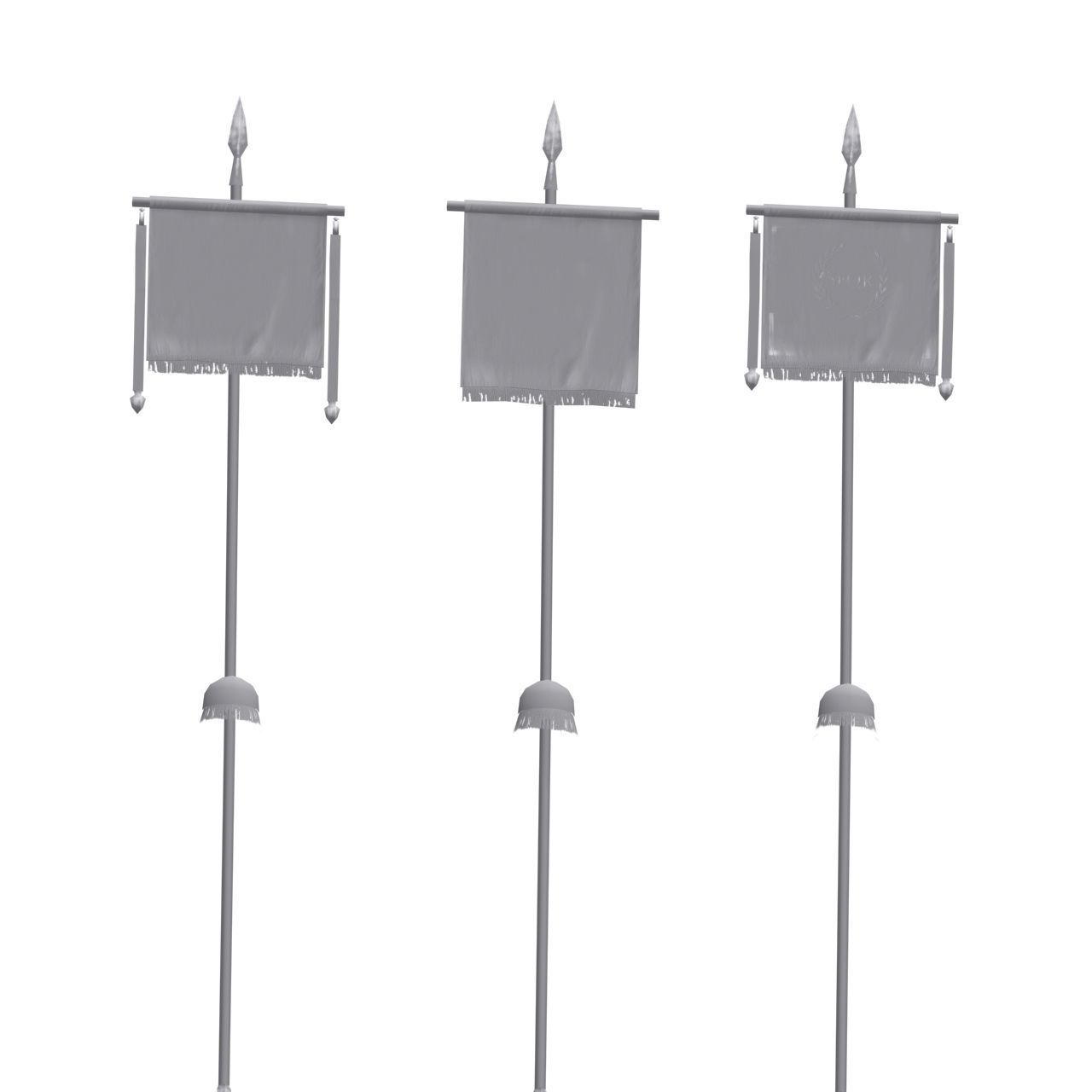 Low-poly Roman standards Low-poly 3D model_9