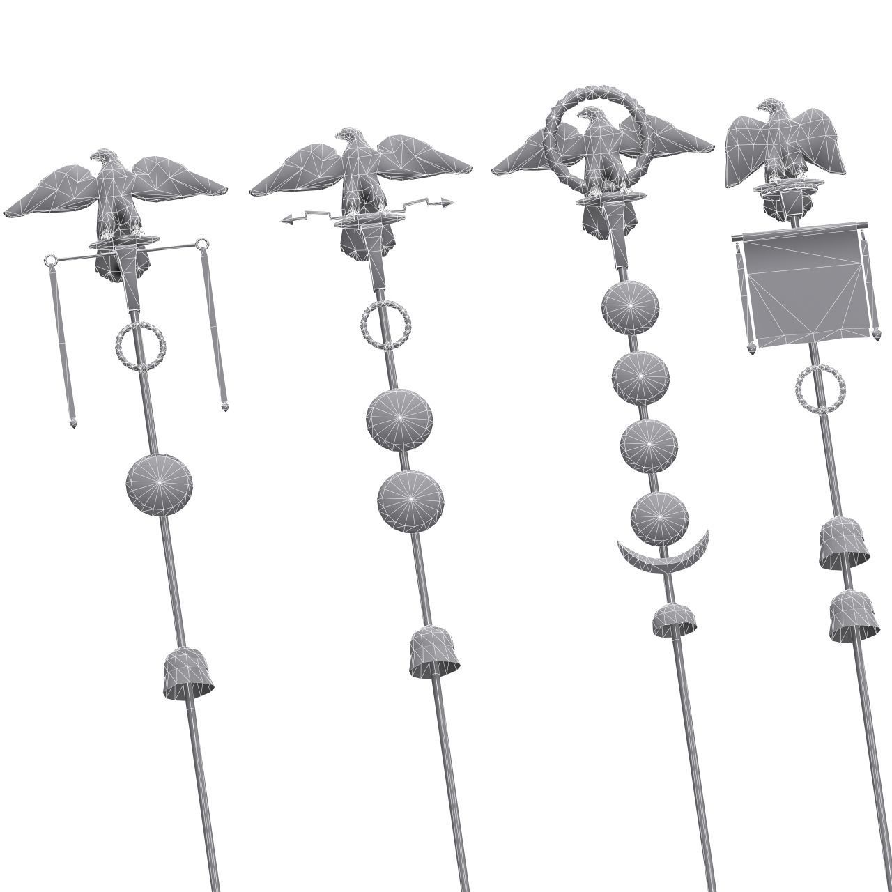 Low-poly Roman standards Low-poly 3D model_10