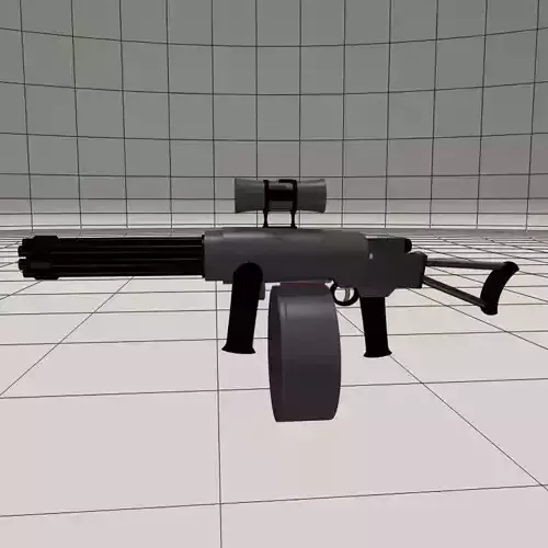 Shoulder fired  mini Gatling gun 3D model