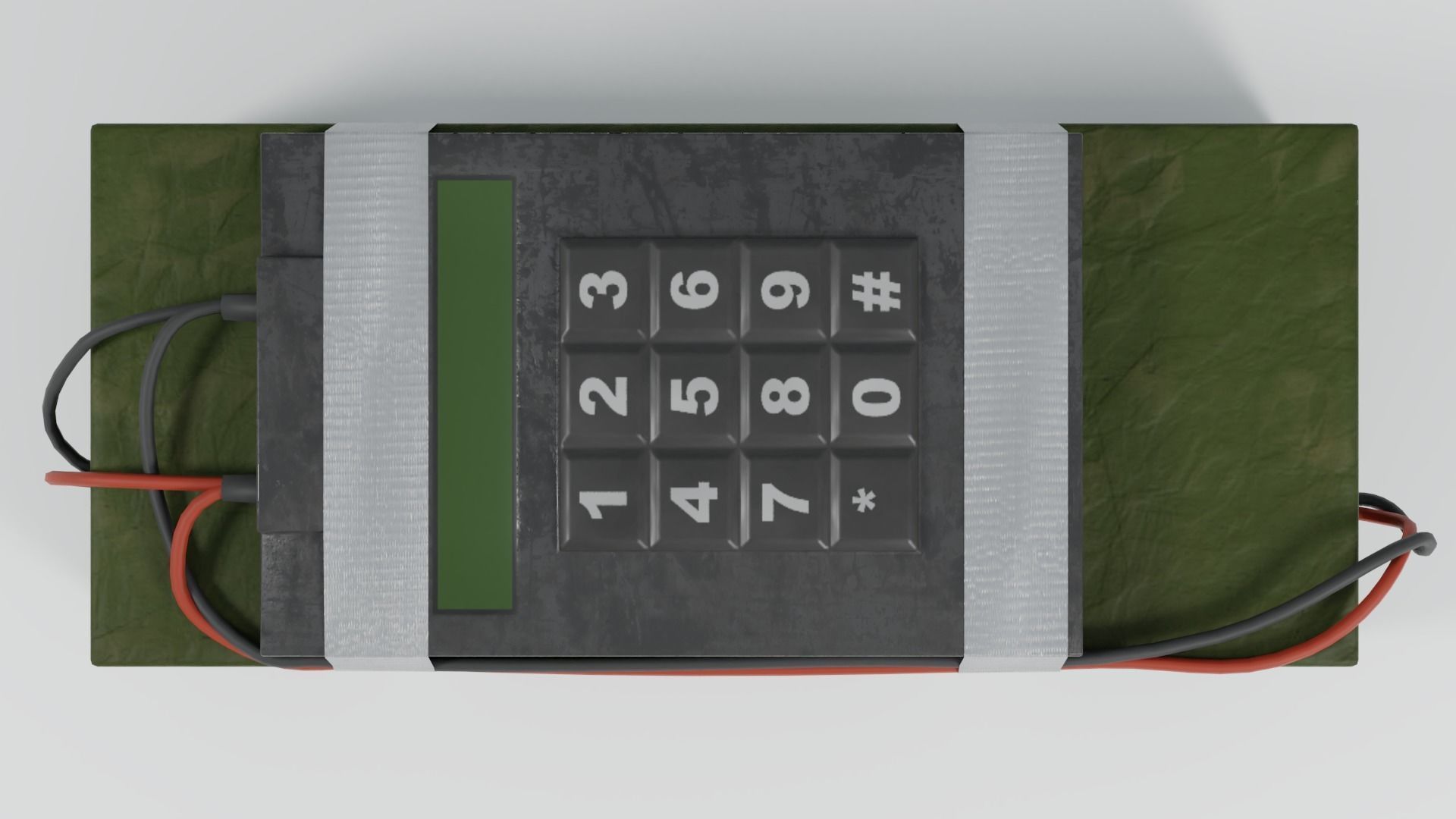 C4 Bomb - Improvised explosive device PBR Low-poly 3D model_10