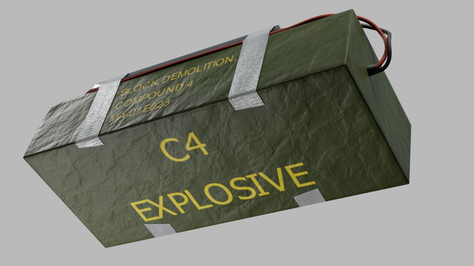 C4 Bomb - Improvised explosive device PBR Low-poly 3D model_6