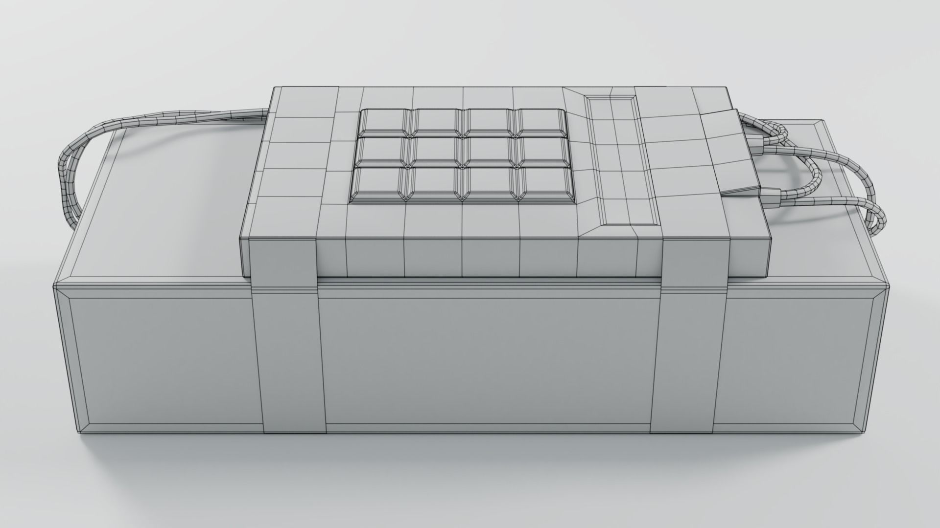C4 Bomb - Improvised explosive device PBR Low-poly 3D model_9