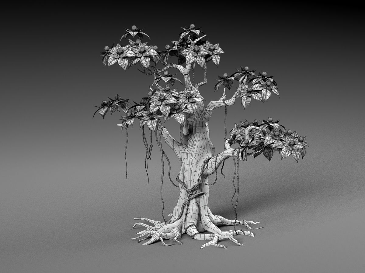 Cartoon Tree 3D model_4