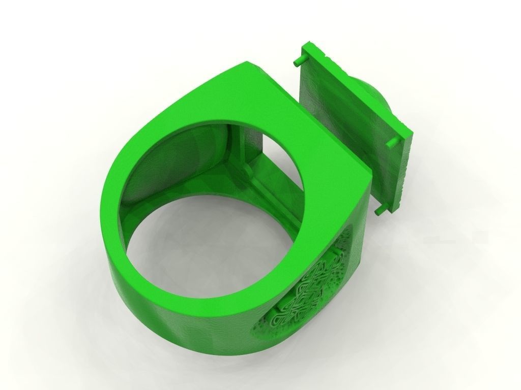 Ring skull and Celtic pattern 3D print model_9