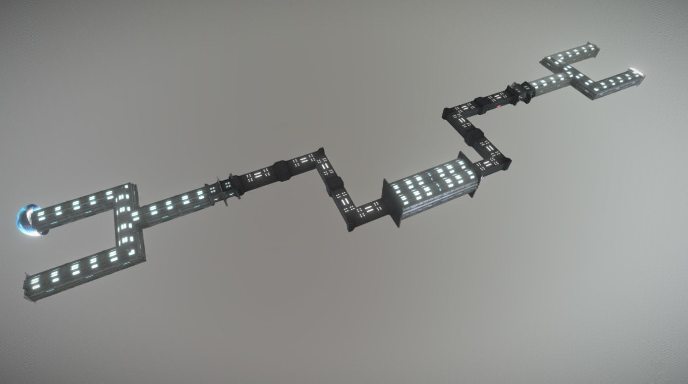 Sci fi Level design Free low-poly 3D model_1