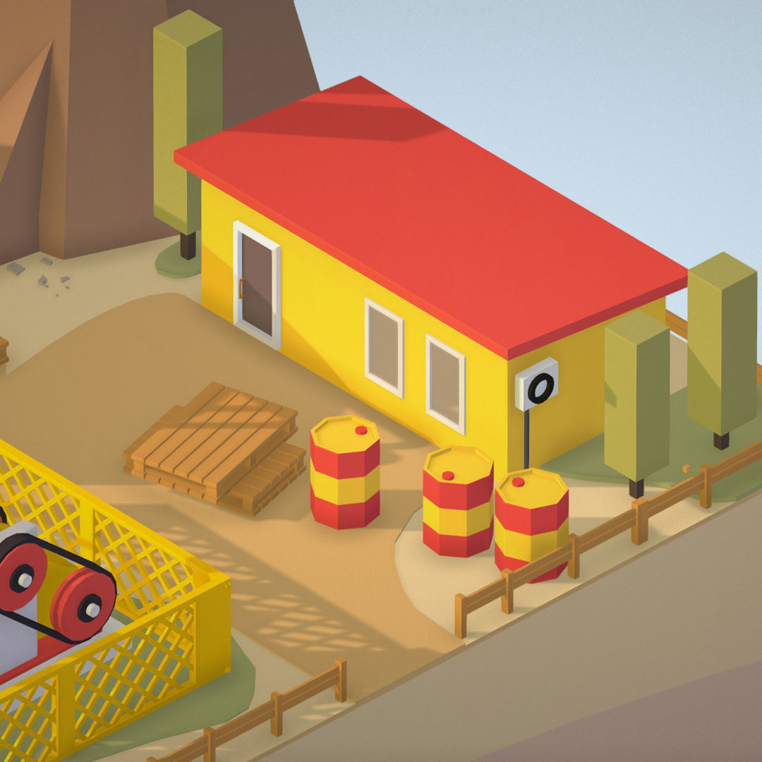 Isometric oil field extracting crude oil Low-poly 3D model_16