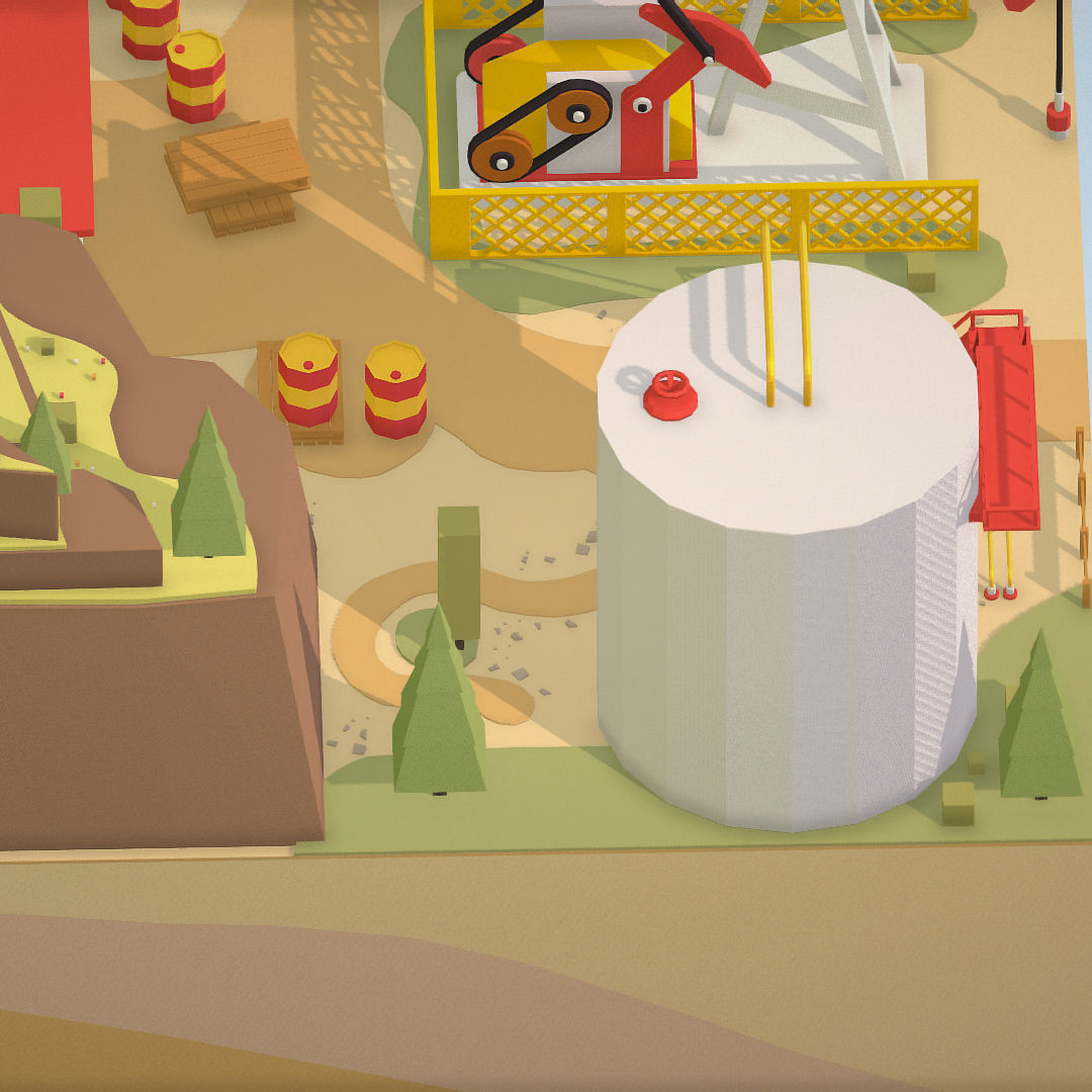 Isometric oil field extracting crude oil Low-poly 3D model_15