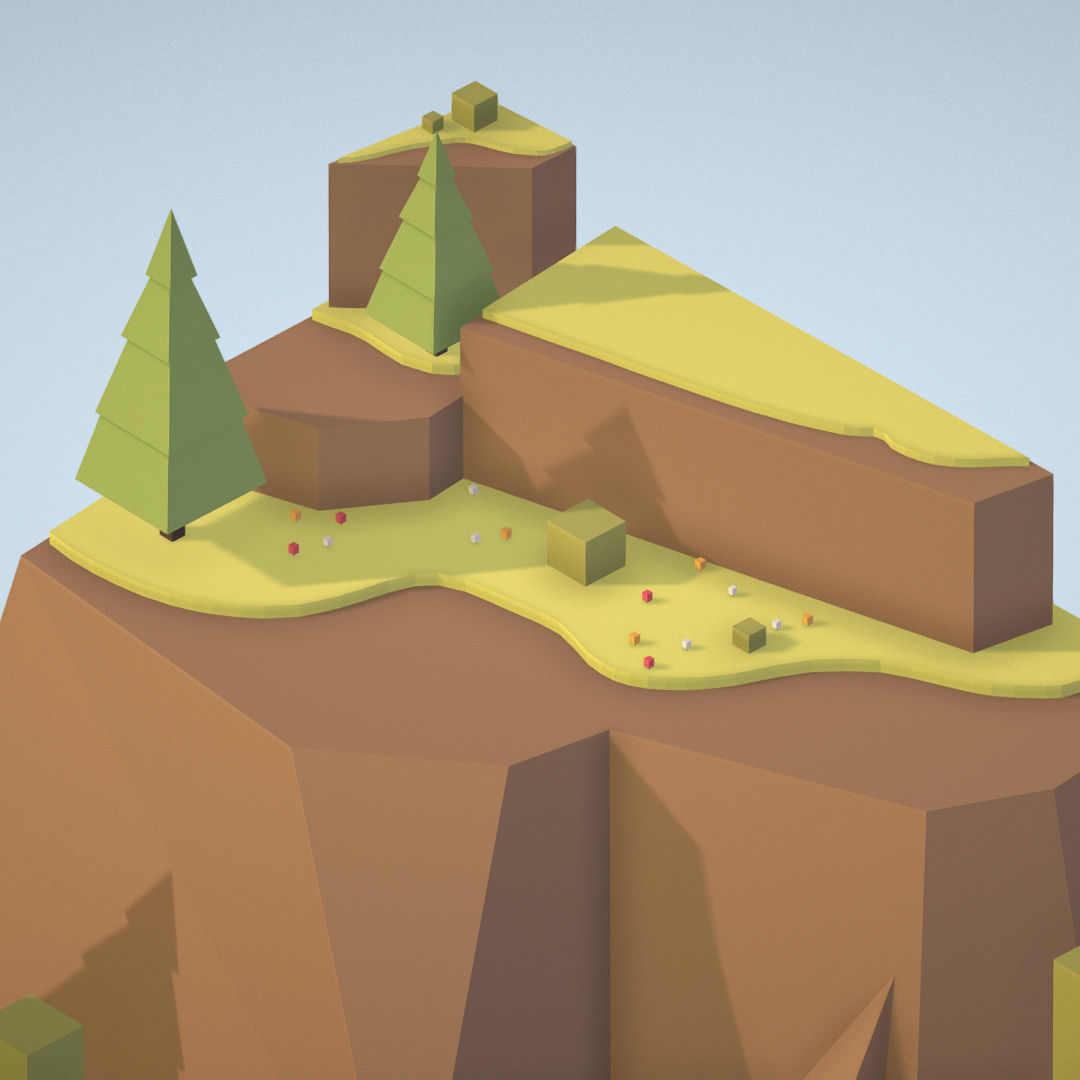 Isometric oil field extracting crude oil Low-poly 3D model_14