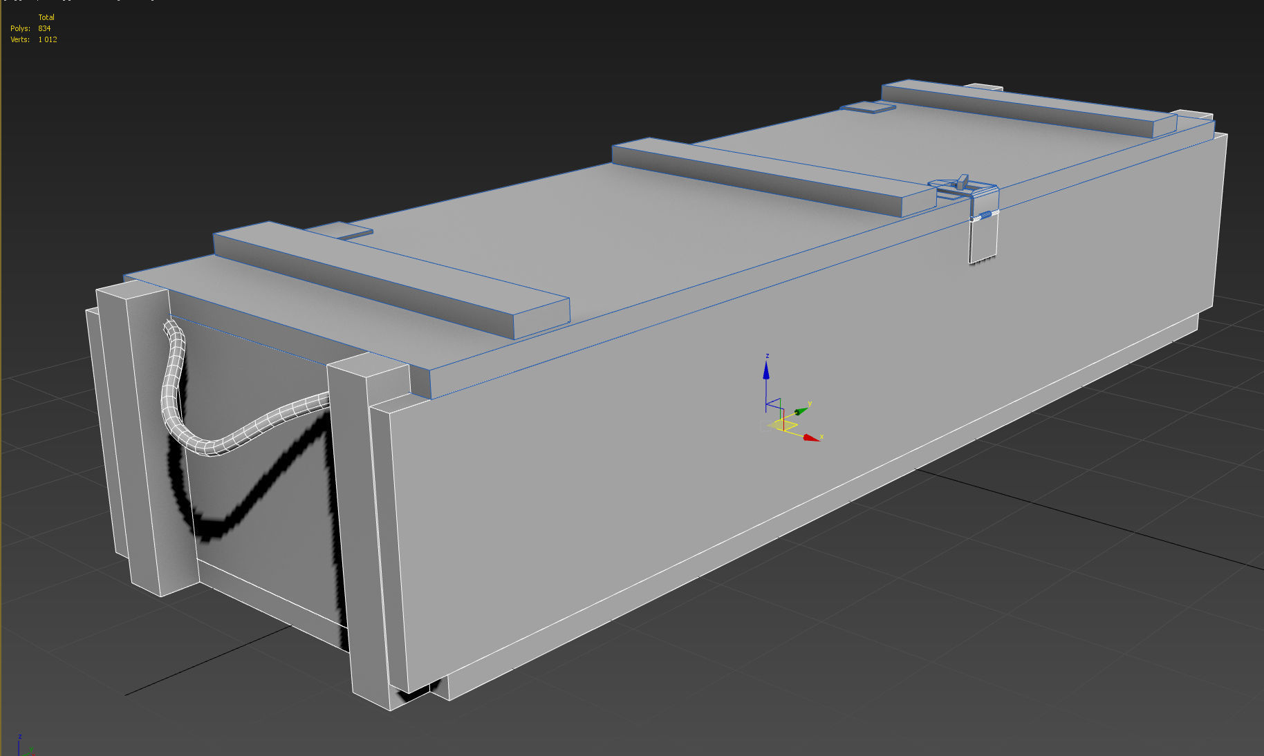 Painted Wooden Ammo Box - PBR Game-Ready Low-poly 3D model_8