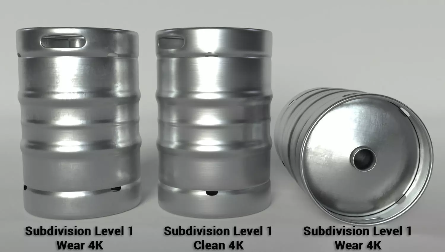 Beer Keg - PBR Clean and Wear textures 3D model_0