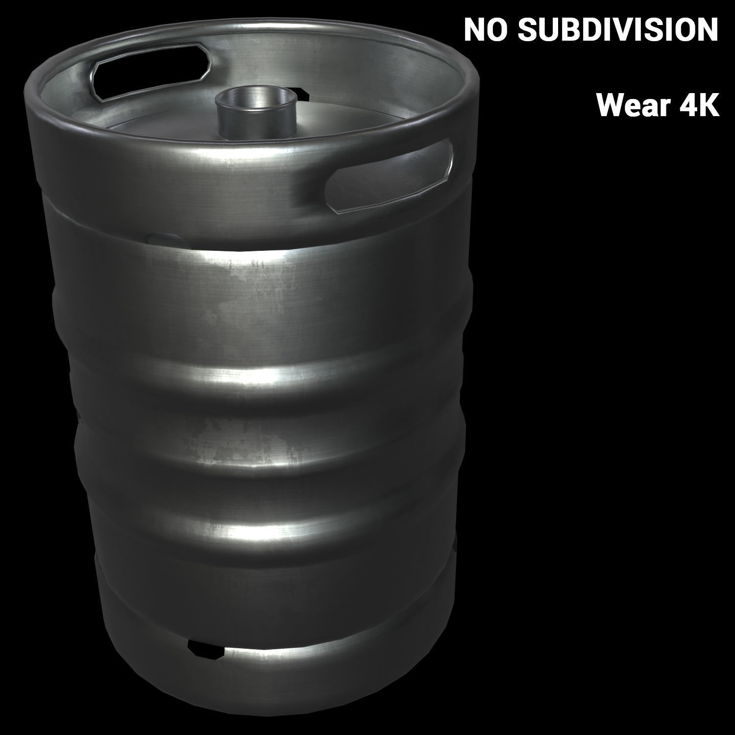 Beer Keg - PBR Clean and Wear textures 3D model_3