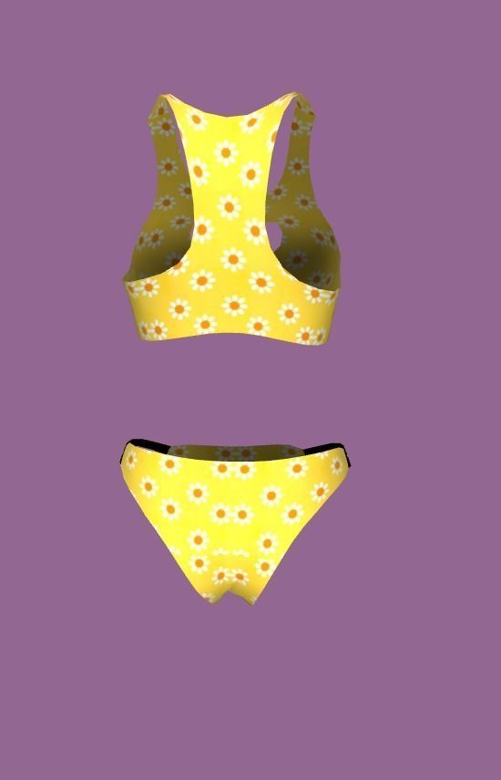 bikini polka dot Low-poly 3D model_3