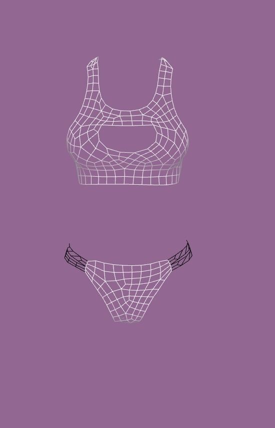 bikini polka dot Low-poly 3D model_4
