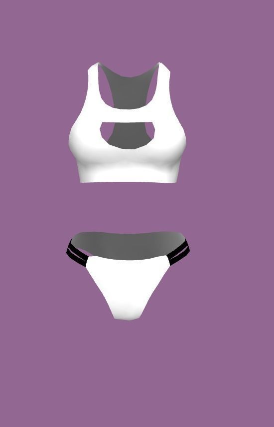 bikini polka dot Low-poly 3D model_5