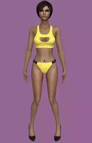 bikini polka dot Low-poly 3D model