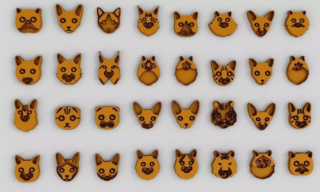 Sweet Cat Faces 3D print model