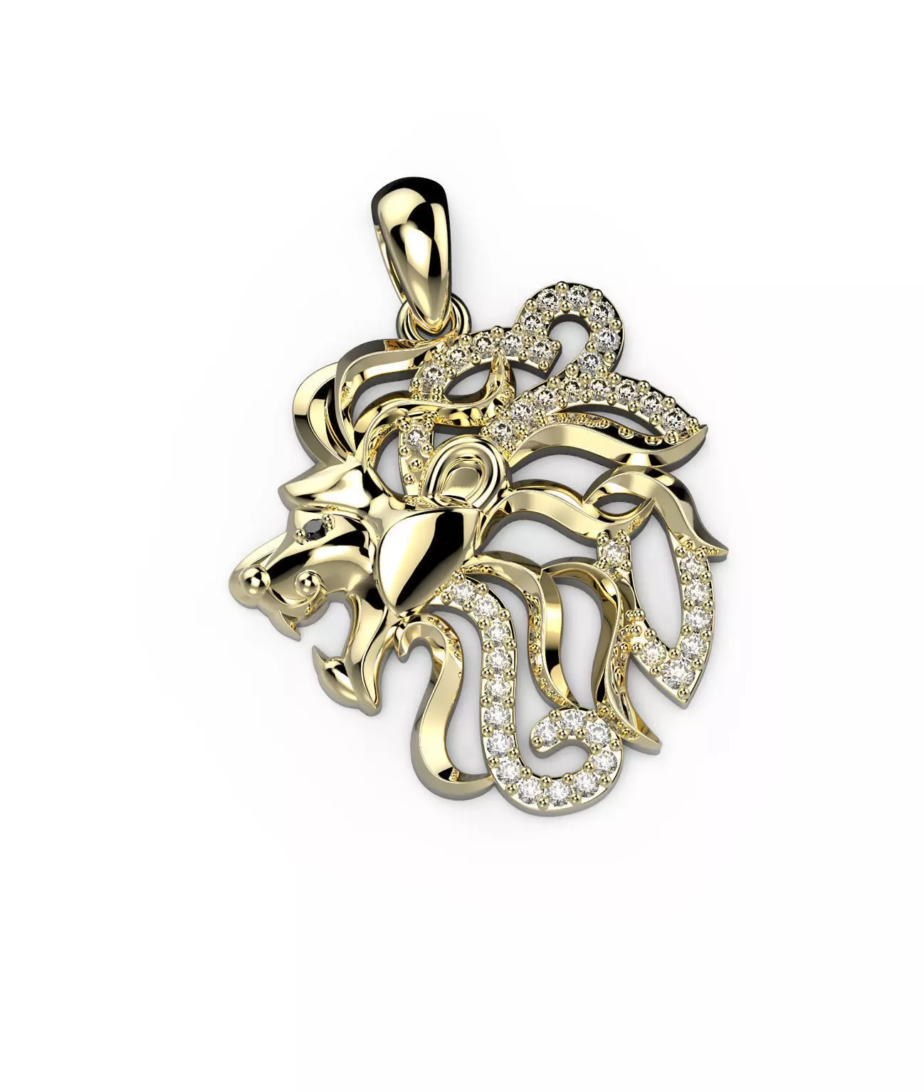 111106 P Lion pendant  3D print model_0