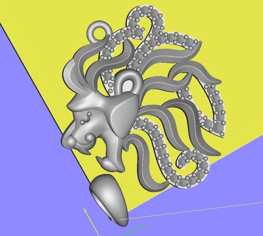 111106 P Lion pendant  3D print model_4
