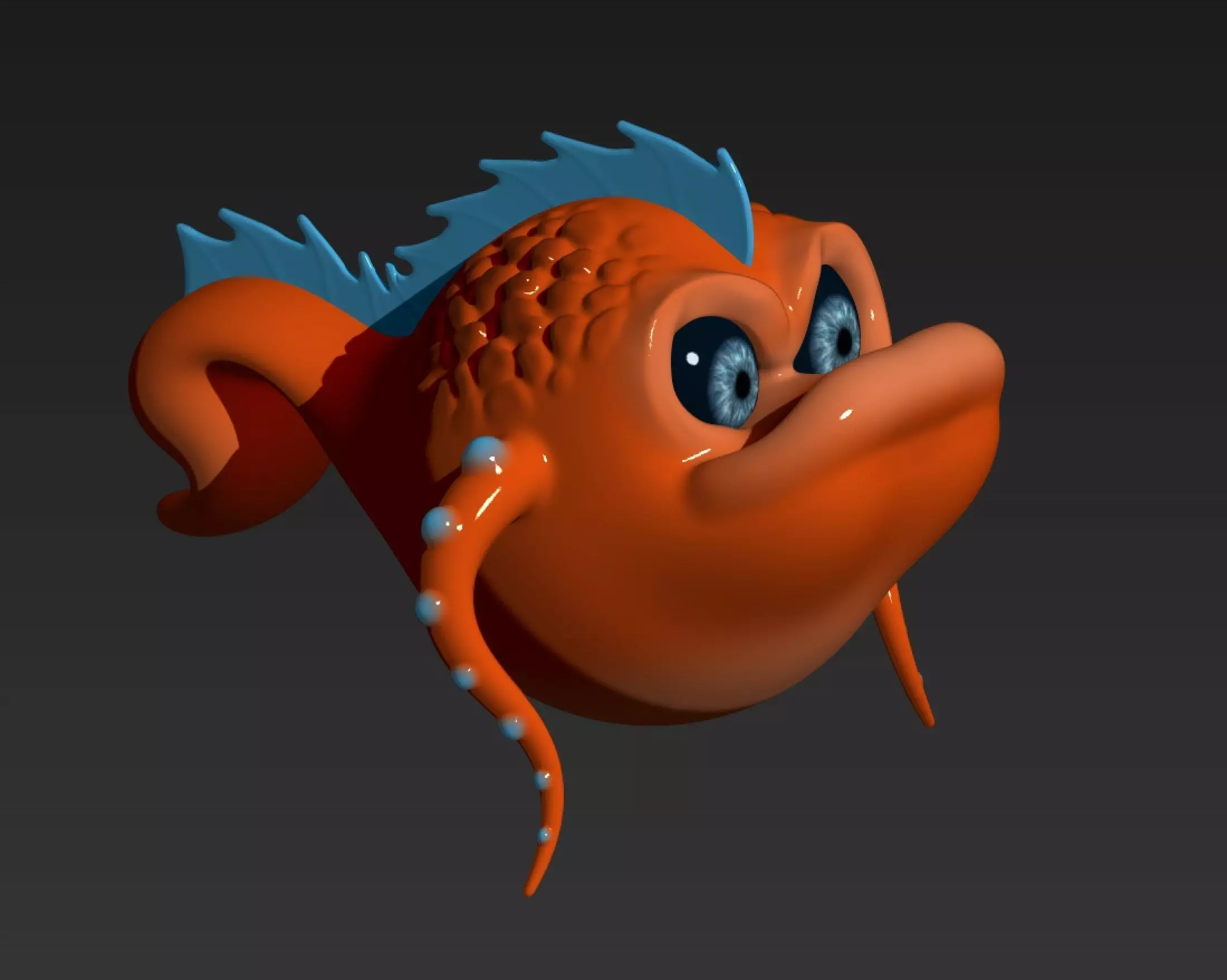 Orange Sea Creature 3D model