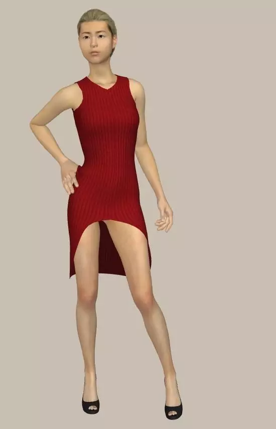 vestido elegante Low-poly 3D model