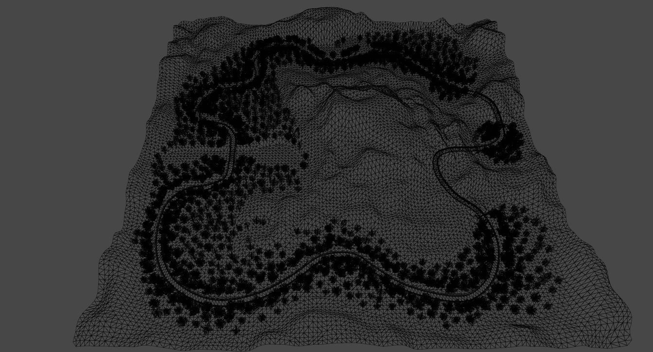 Forest Racing Track Low-poly 3D model_6