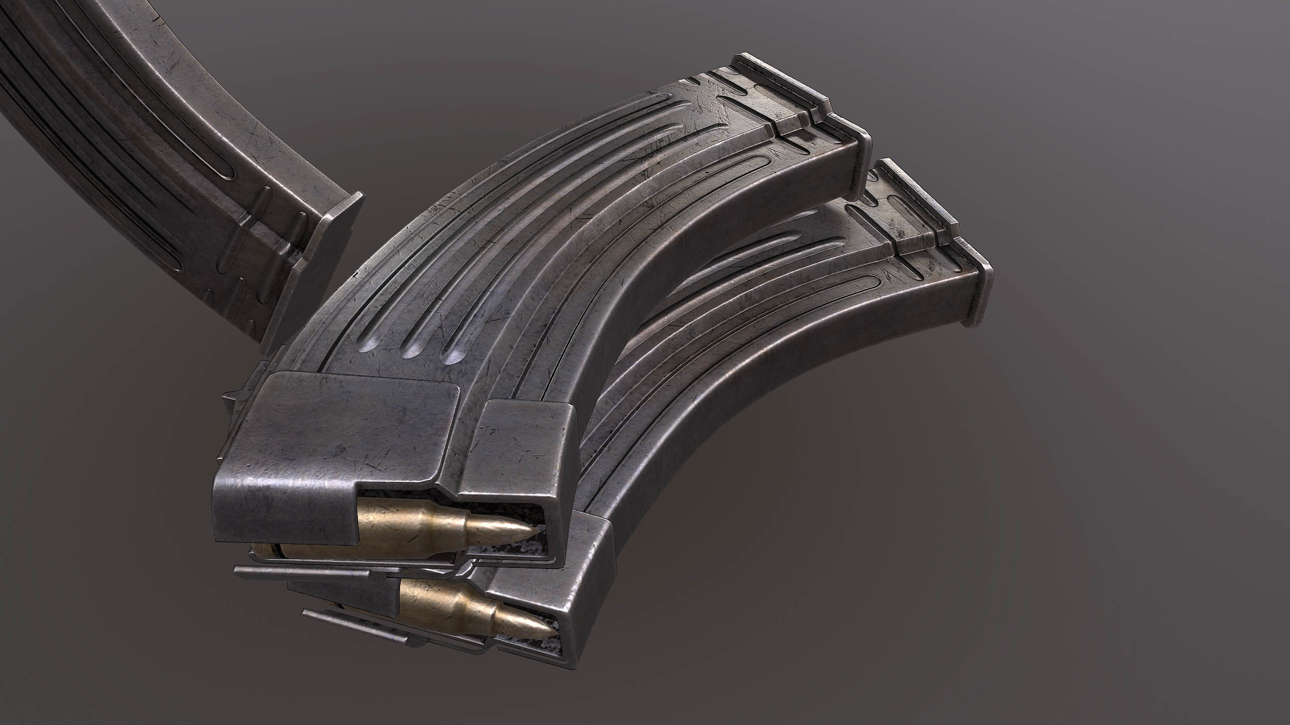 AK rifle Low-poly 3D model_3