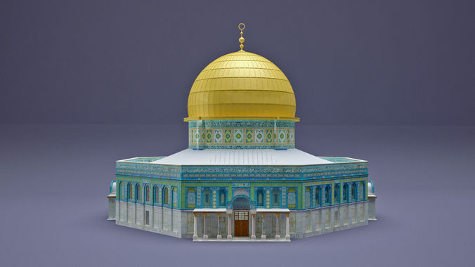  Al-Aqsa Mosque The Dome of the Rock Low-poly 3D model