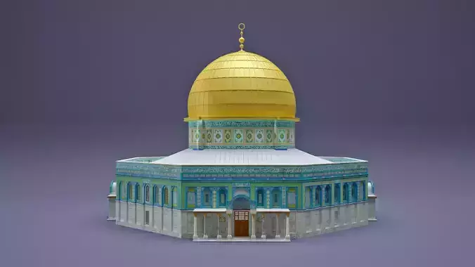  Al-Aqsa Mosque The Dome of the Rock Low-poly 3D model