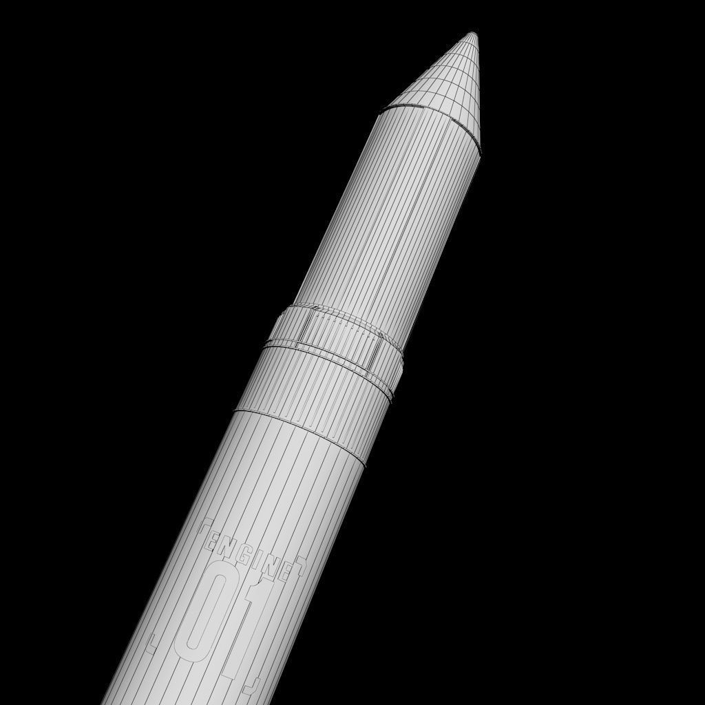 Space sci-fi rocket ship small 3D model_17