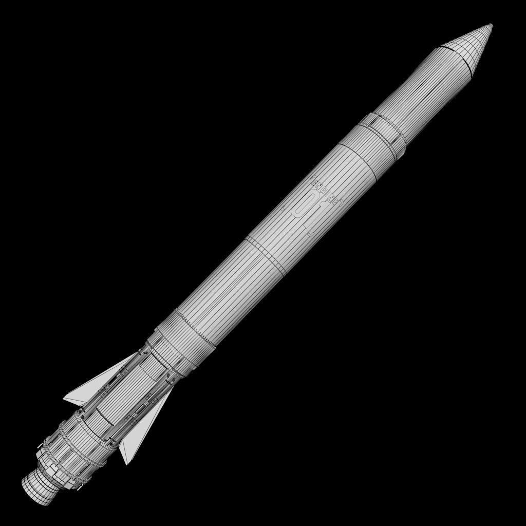 Space sci-fi rocket ship small 3D model_16